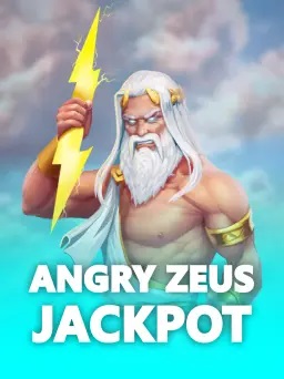 Image of Angry Zeus Jackpot slot game featuring Zeus with a stormy backdrop and jackpot counter. 
