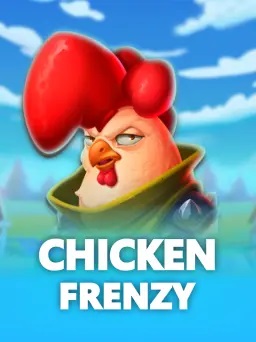 Image of Chicken Frenzy game featuring animated chickens and farmyard themes with a fun, cartoon style.
