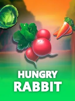 Cute and engaging image of Hungry Rabbit game with a cartoon rabbit looking for carrots in a vegetable garden.